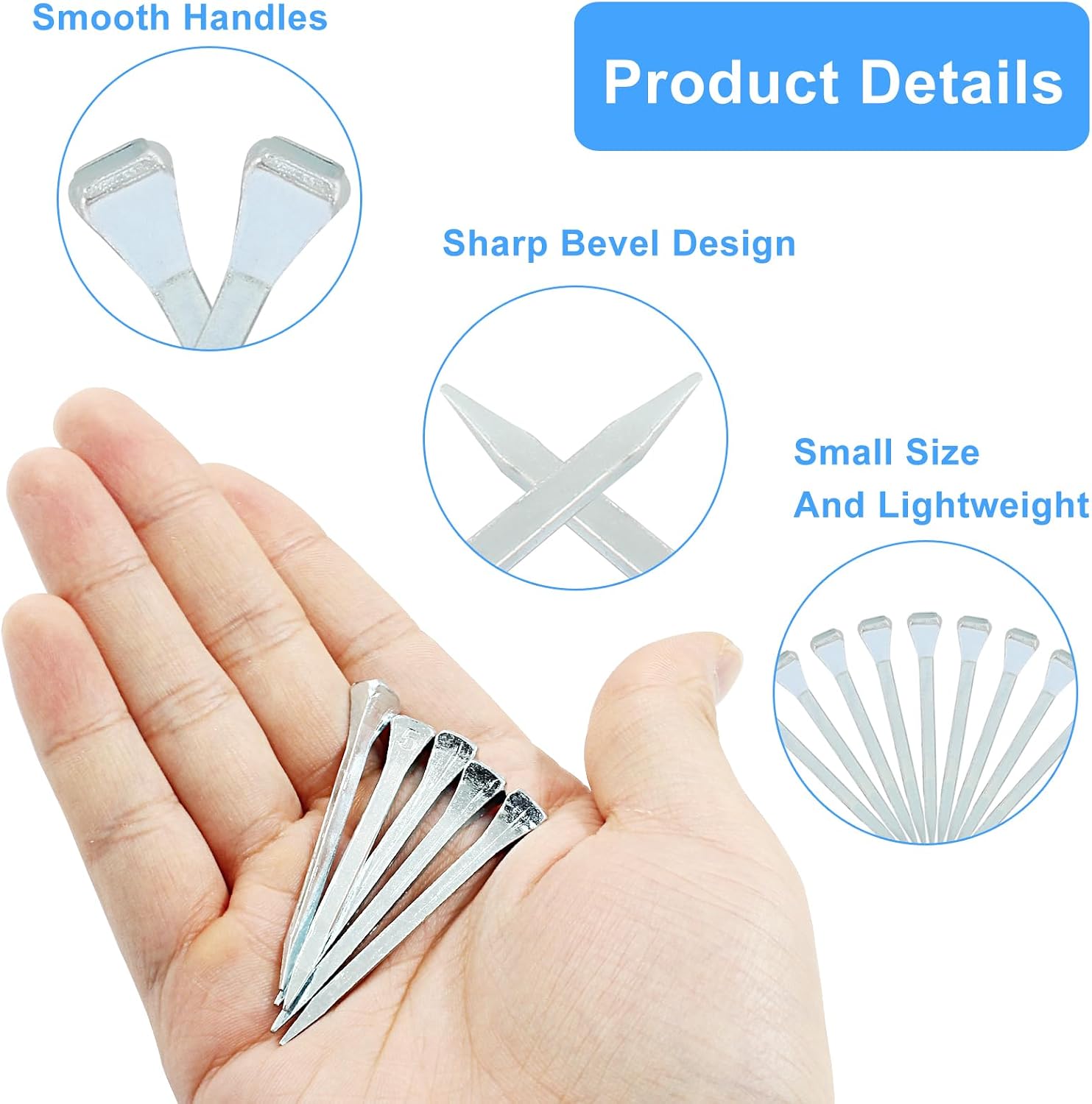50 Pcs E6 Horseshoe Nails,54mm/2.12 inch Length Steel Horseshoe Nails Tools,Low-Carbon Steel Horse Hoof Nails for Horse Training Equestrian Sports