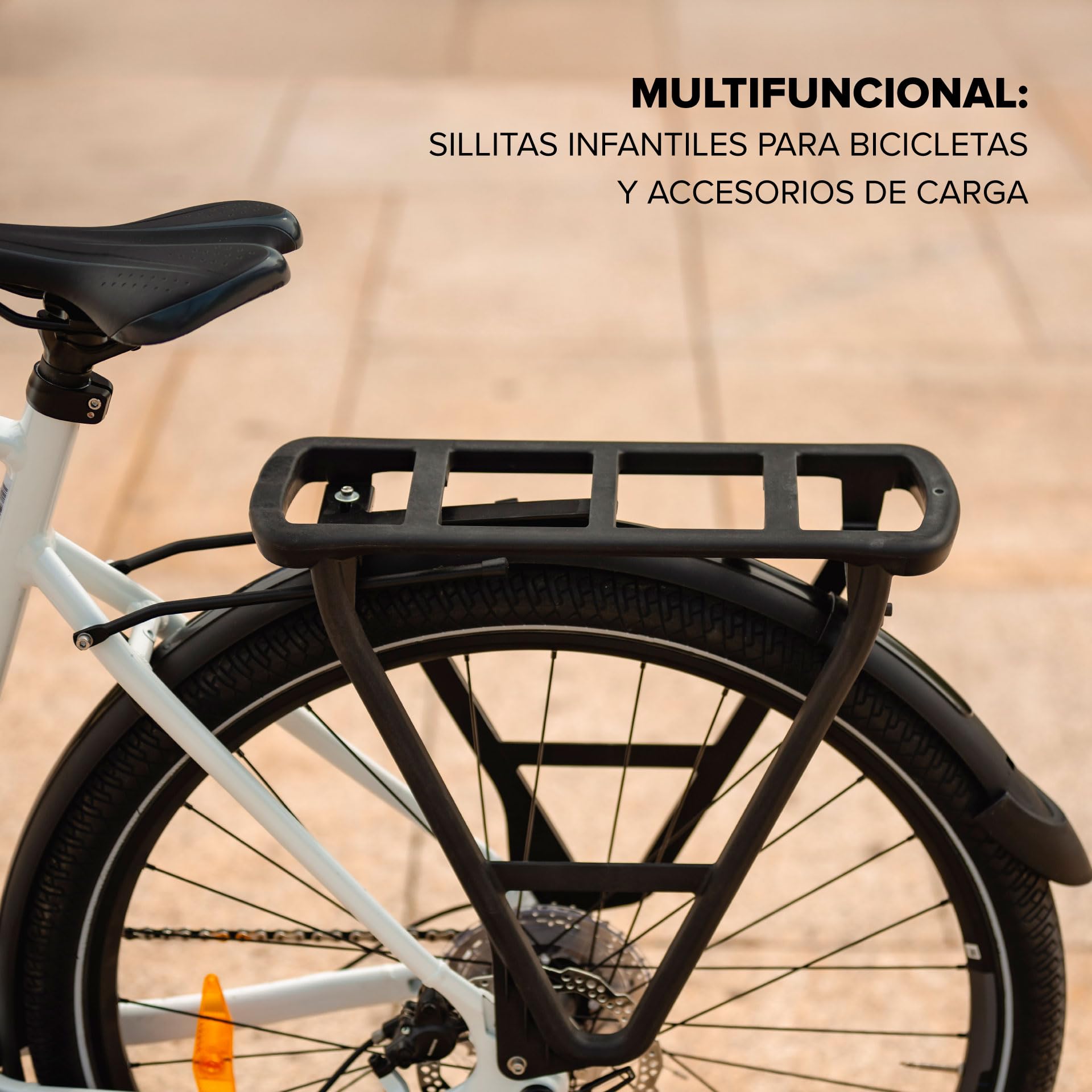 POLISPORT 8873000004 Portabicicletas Trasero HRP – Duradero, Ligero, Montaje Estándar, Compatible con Alforjas, Negro – Soporta hasta 27 kg, Desplazamientos Y Carga