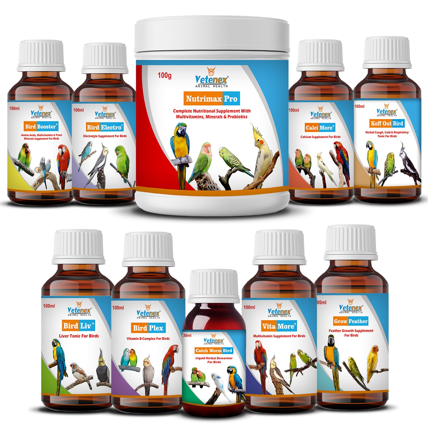 See full amazon price history chart for VETENEX Bird Supplement, MultiVitamins, Calcium, Liver Tonic, Dewormer, Minerals, Probiotics, Electrolyte, Growth Promoter, Feather Growth, Cough Syrup, Bird Booster Combo - Pack of 10 VETENEX Bird Supplement, MultiVitamins, Calcium, Liver Tonic, Dewormer, Minerals, Probiotics, Electrolyte, Growth Promoter, Feather Growth, Cough Syrup, Bird Booster Combo - Pack of 10 (B0CFHDD99W) Amazon Price History, Amazon Price Tracker