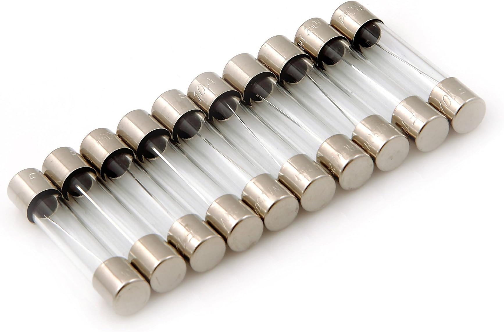 6.35X32mm GLASS FUSE/INVERTER FUSE - 10A (Pack of 10)