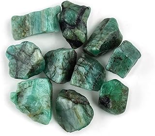 10pcs Natural Raw Green Emerald Gemstone, Chakra Healing Crystals, Raw for Jewelry Making, Wire Wrapping, Rough Loose Supp...