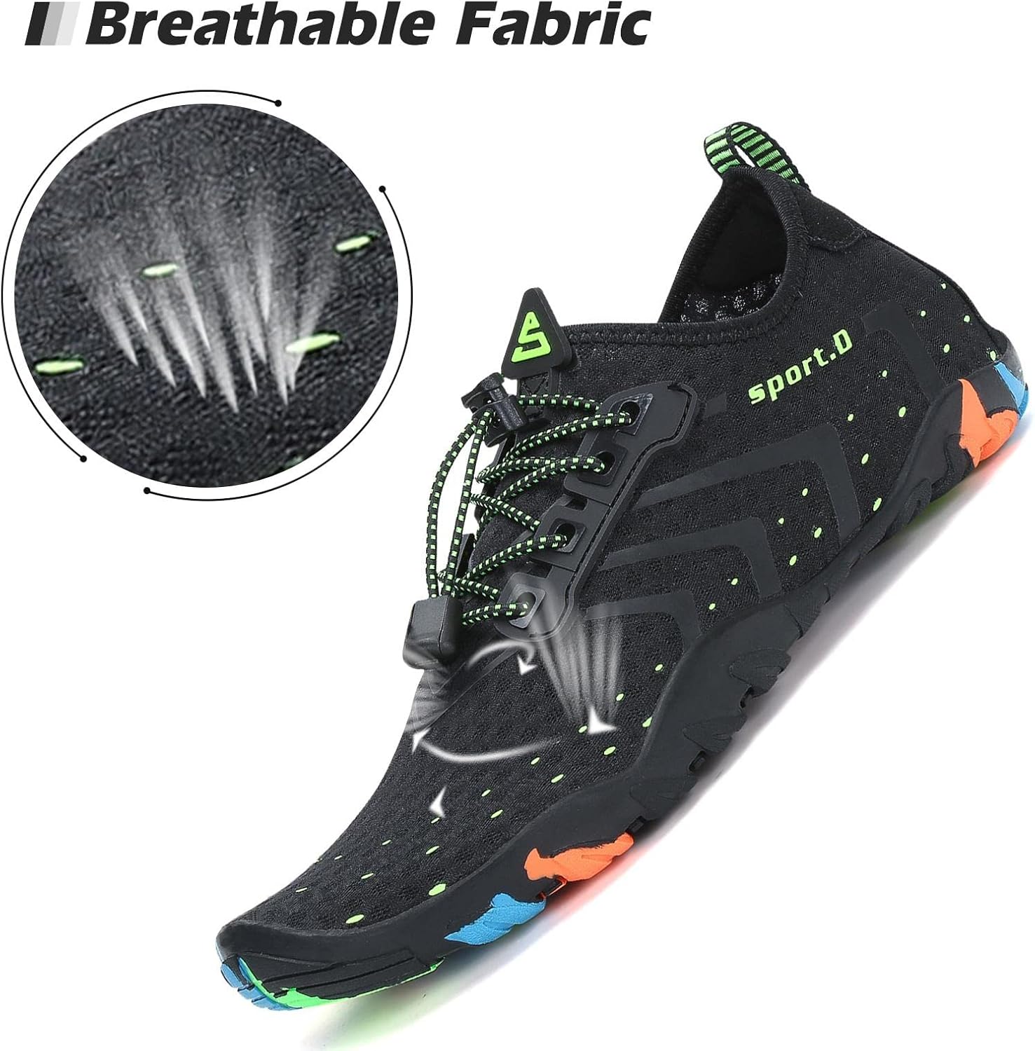 Mishansha Mens Womens Water Shoes Quick Dry Barefoot Aqua Shoes Swim Diving Surf Water Sports for Pool Beach Walking Yoga 4.5 Women/3 Men Carbon Black