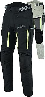 Texpeed Mens Motorcycle Trousers Black Waterproof Motorbike Biker Pants with CE Protective Armour (EN 1621-1) XL
