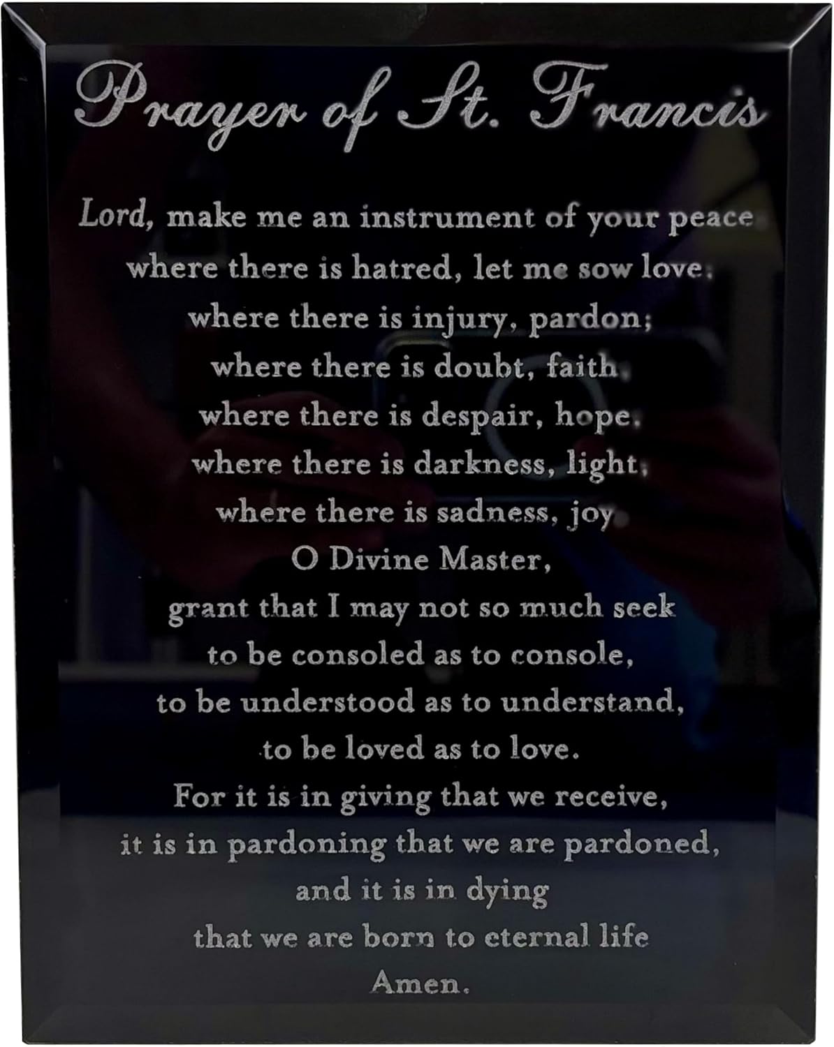 St Francis Prayer Plaque – Catholic Wall Art for Home – Inspirational Christian Decor with Peace Prayer – Religious Gift for Baptism, Confirmation, or Housewarming (Marble Finish, 5x7 inch)
