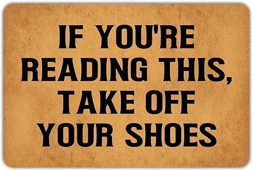 Tapete divertido con texto en inglés "If You're Reading This", tapete de goma antideslizante para puerta delantera, jardín, cocina, dormitorio, 23.6