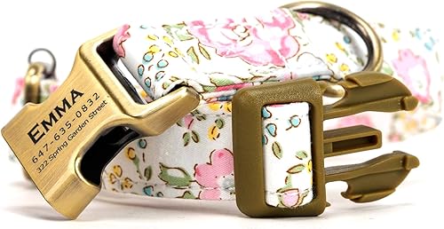 Vista 21 de Collar de perro personalizado con nombre y número de teléfono grabado, collar ajustable personalizado para cachorros, collar de algodón orgánico