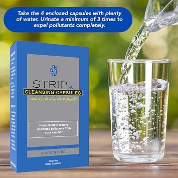 Wellgenix Strip NC Herbal Cleanse Detox Capsules - Extra Strength Cleansing - One Day Quick Flush - 4 Capsules (2 Pack)