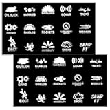 2Pcs Car Button Stickers, Car Dash Stickers, Novelty Stickers for Car or Truck Unused Buttons, Switch Panel Sticker for Dashboard and Console, Control Dash Buttons Sticker for Cars Interior Decoration