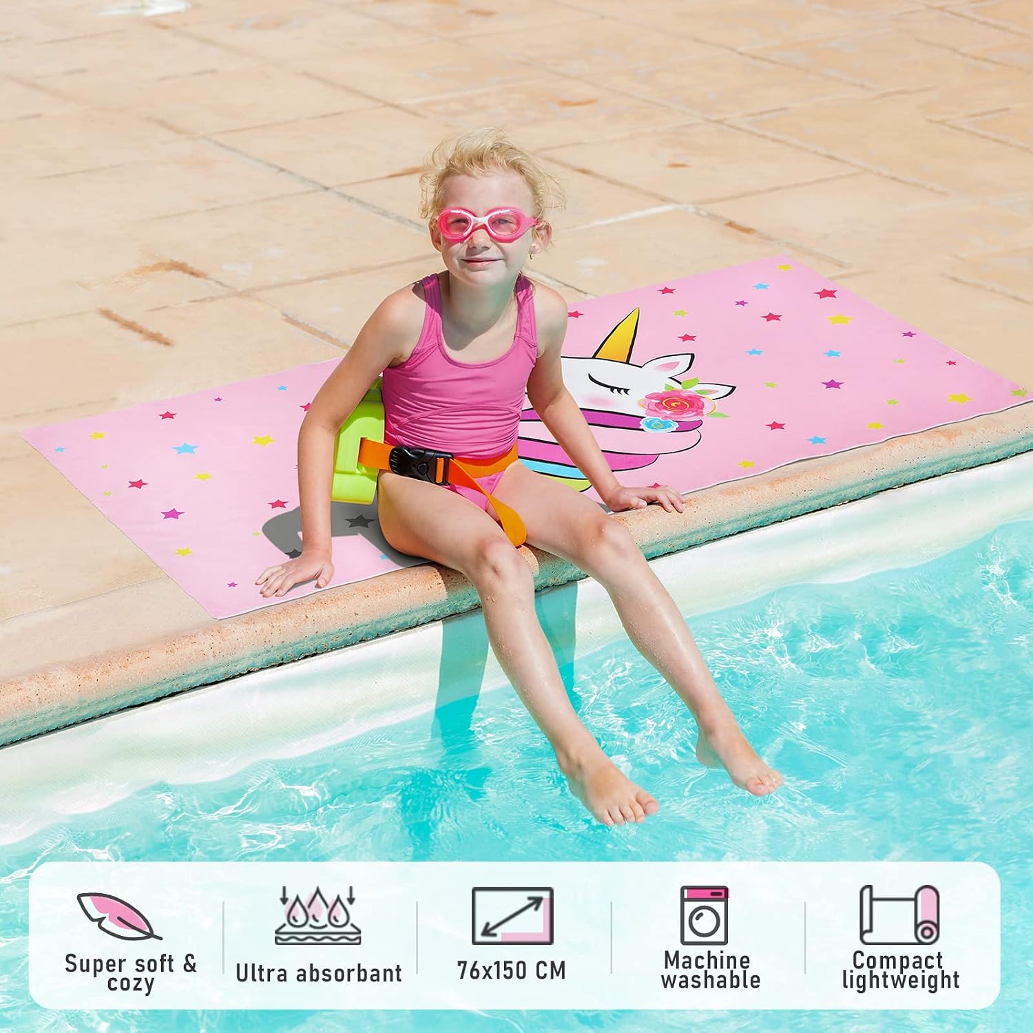 Unicorn Kids Beach Towel for Girls - Image 5