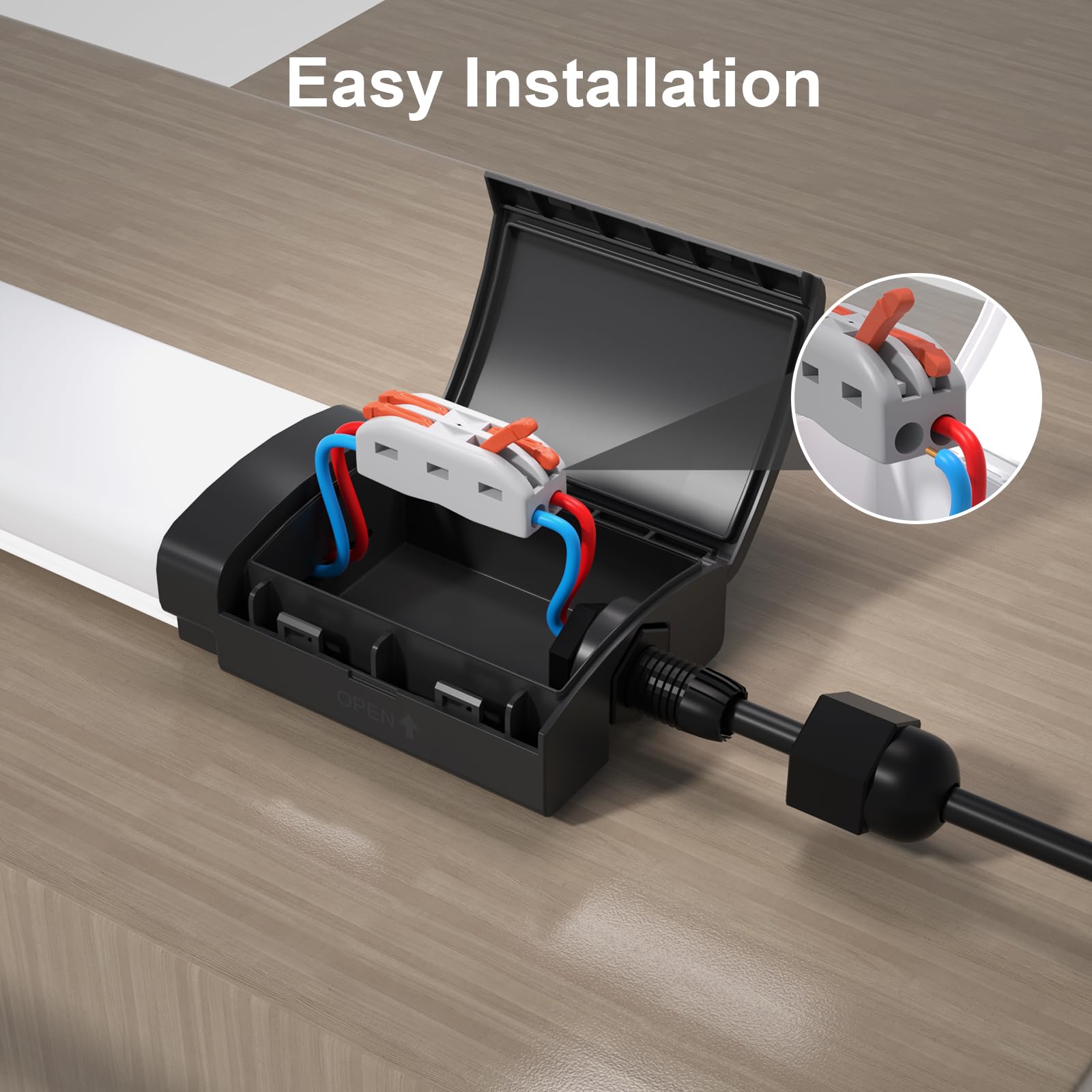 Modlicht LED Fluorescente 120cm, 36W 3960LM Neon Tubo, Garaje 5000K, IP65 Impermeable Luz de Techo para Oficina Taller Sótano Almacén Baño Cocina, Negro