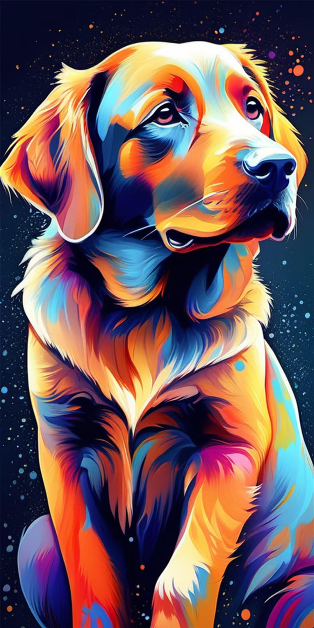 Peinture diamant chiens colorés 5D kit complet de broderie point de croix 40x80cm
