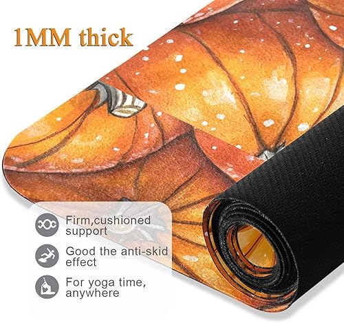 Miniatura 5 de Pumpkins Yoga Mat Non Slip Thick Kids Eco Friendly Rubber Workout Foldable Yoga Mat Women Exercise