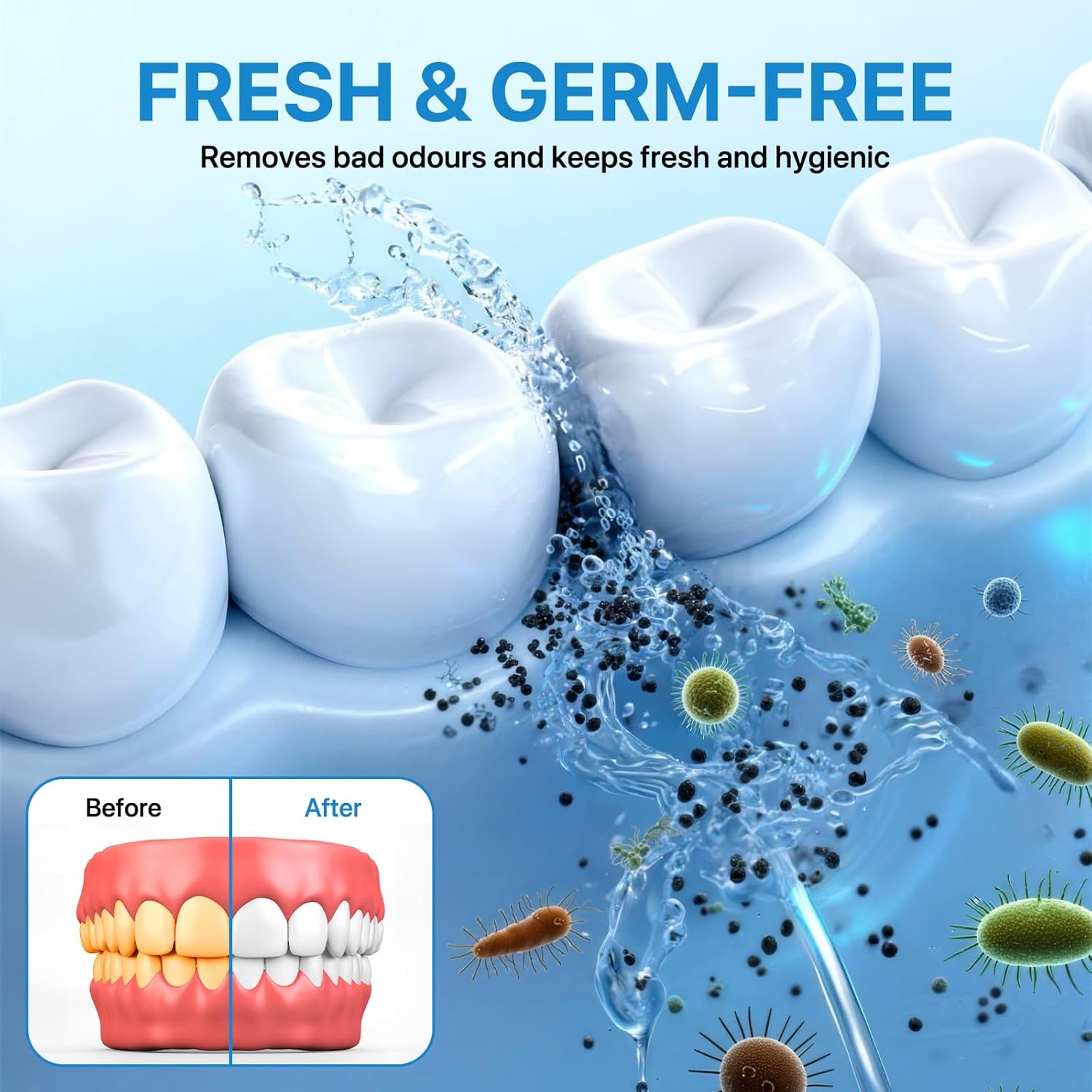 Ultrasonic Retainer Cleaner with UV-C, 45kHz Rechargeable Dental Cleaning Machine 4000mAh, 200ML for Denture, Mouth Guard, Night Guard, Aligner, 3 Modes & 6 Cleaning Tablets