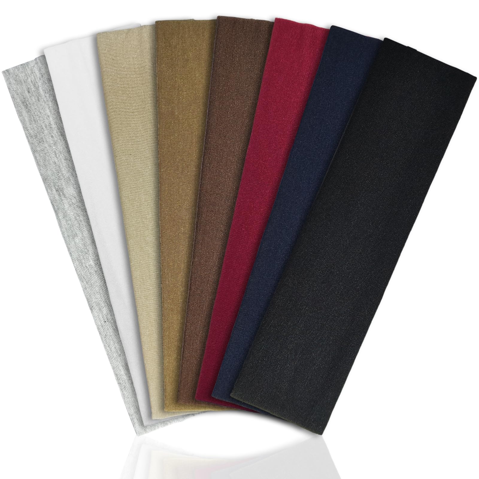 IBOPUXIU Diadema Mujer Hombre, Gimnasio y Correr - Cinta Pelo Deporte Antideslizante Absorbe Sudor, Material Suave Transpirable, 8 Colores