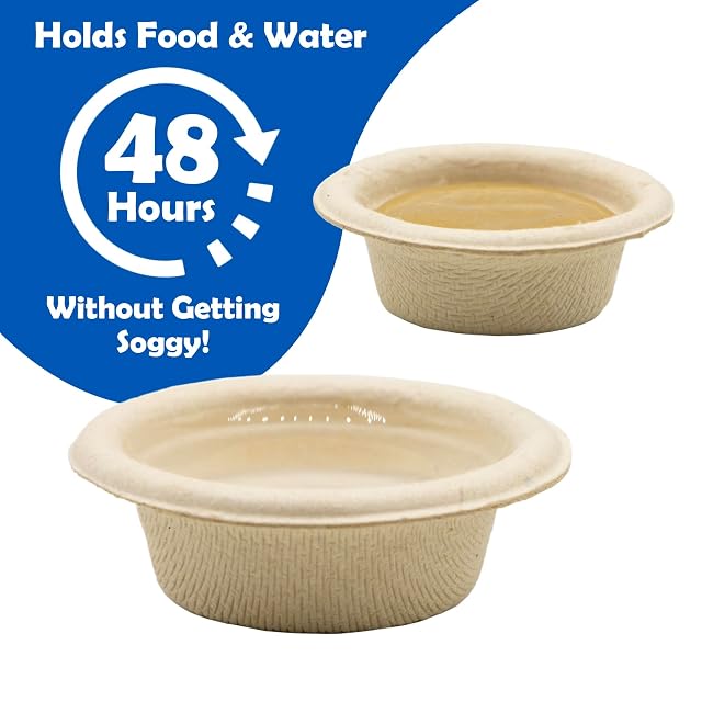 Foto 4 de 8 de Pangea Pequeñas Tazas biodegradables para Alimentos y Agua, 100 Unidades, Color marrón (SPC-100)