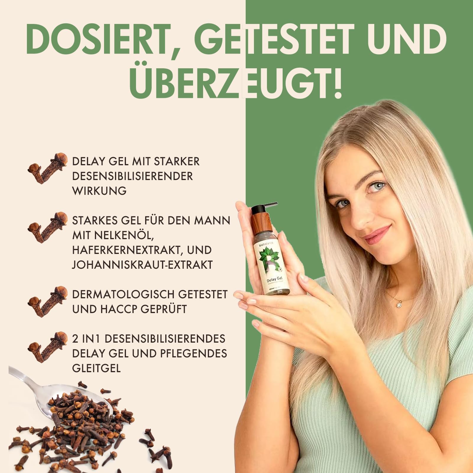 BIO BALANCE Clove Delay Gel Potenz-hilfe-mittel zur Verzögerung des Orgasmus und eine lange harte Erektion lange Sex Ausdauer 100 ml in recycelter Flasche (Packung mit 3)