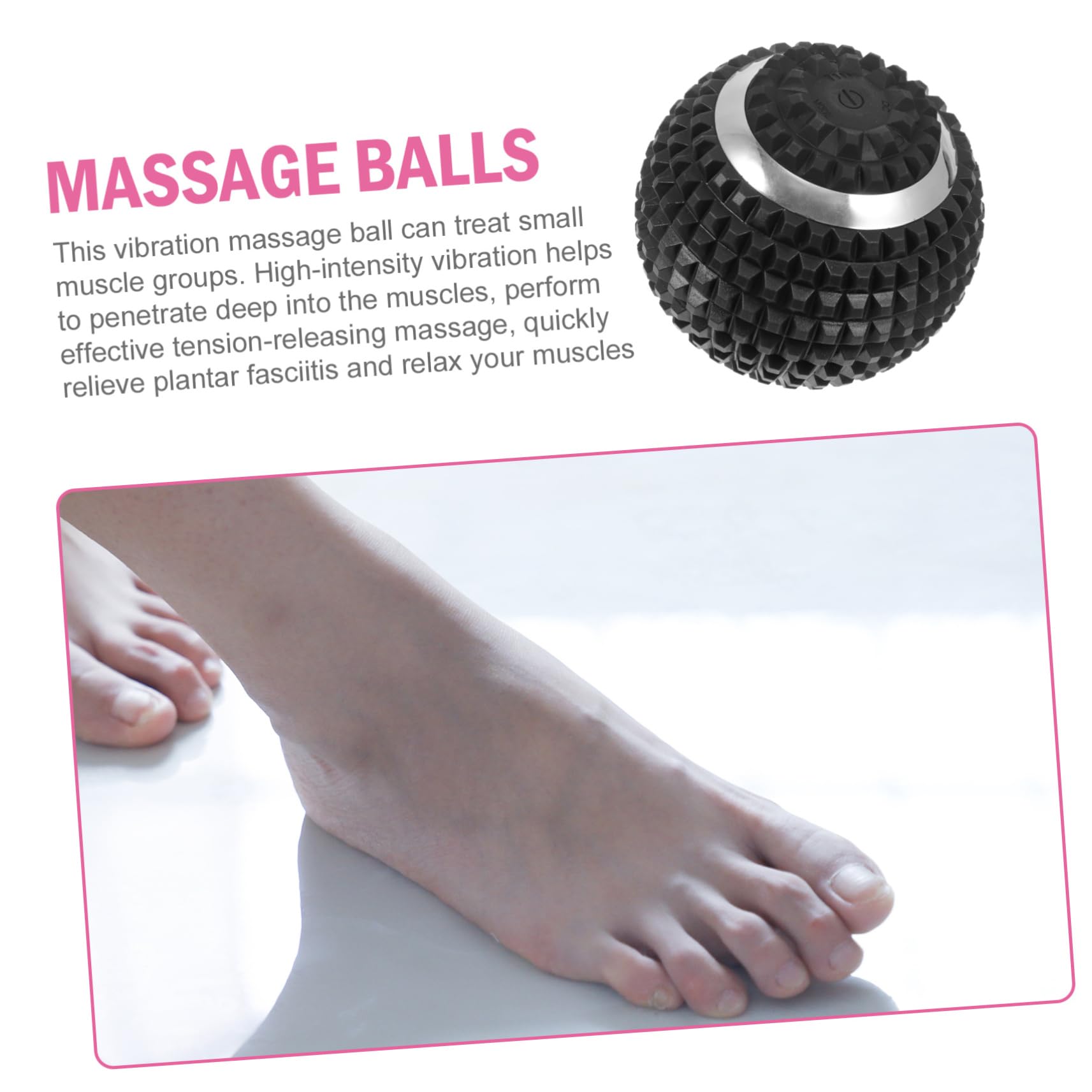 FRCOLOR Bola de Masaje Eléctrica Alivio de Fascitis Plantar para Pies y Músculos Material Abs Adecuado para Viajar y Acampar