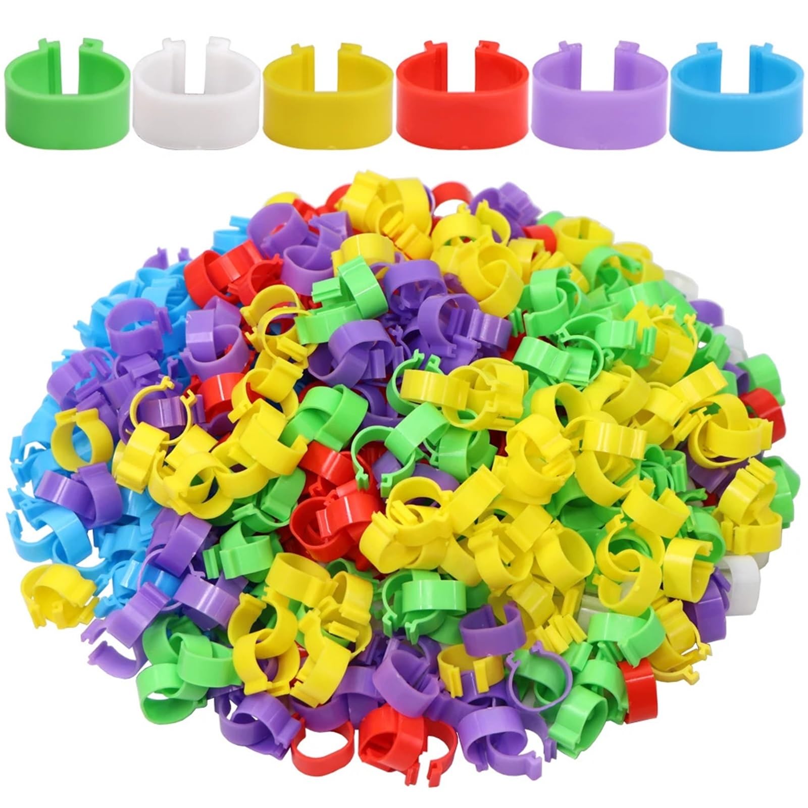 Chicken Inner Diameter 16/18/20/25mm Foot Ring Without Text Label Buckle Poultry Leg Chick Duck Goose Animal Identification Tool for Easy Flock Management(Mixed 100PCS,16mm)