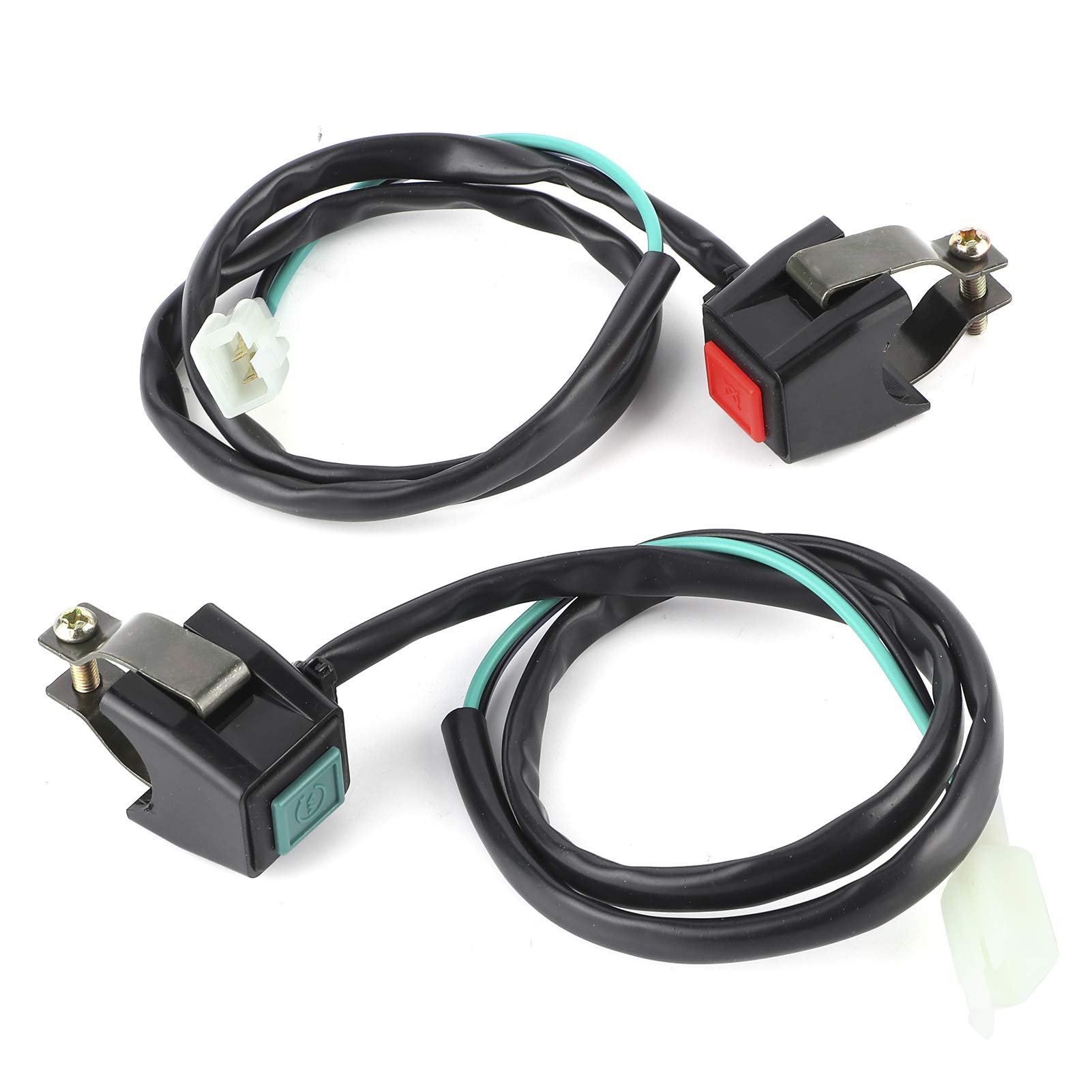 Interruttore di Arresto Universale per Avviamento Moto Manubrio Accensione Doppio Pulsante 22mm Adatto per Caricabatterie per Auto ATV Dit Bike Prodotti Testati
