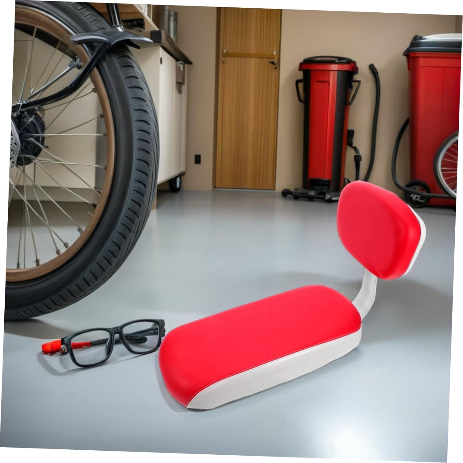 Bicycle Rear Seat Cushion with Backrest Durable Padded Bike Saddle for Comfortable Riding Easy Install Cycling Accessory for Road Mountain Use