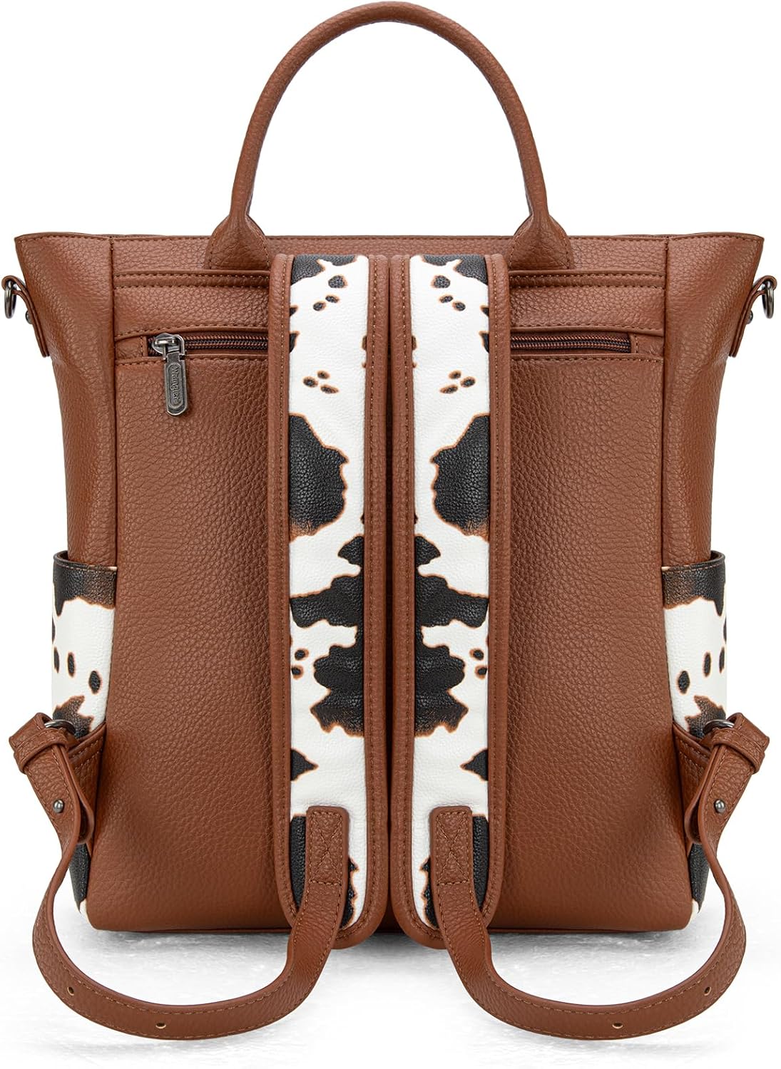 Montana West Wrangler Womens Convertible Backpack Purse Cow Printed Backpack with Adjustable Crossbody Shoulder Strap for Work Travel - Image 4