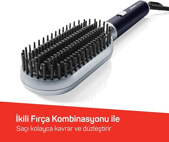 Arzum AR5158 Revolution Hair Straightening Brush - Platinum Gray