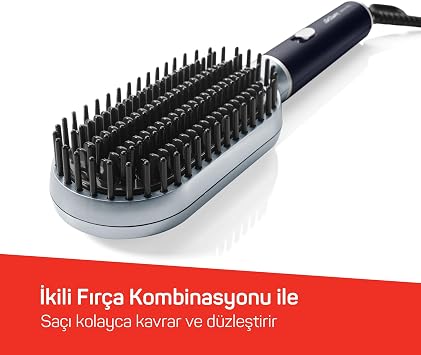 Arzum AR5158 Revolution Hair Straightening Brush - Platinum Gray