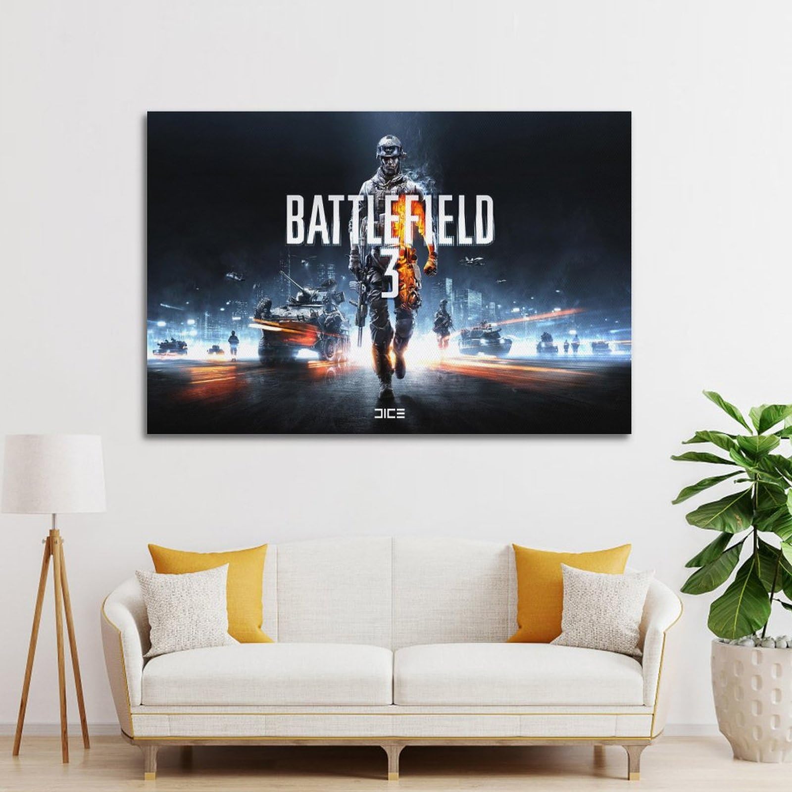 Quem Battlefield 3 – Póster Decorativo Lienzo Juego, Impresión Artística 40x60cm Para Dormitorio O Salón