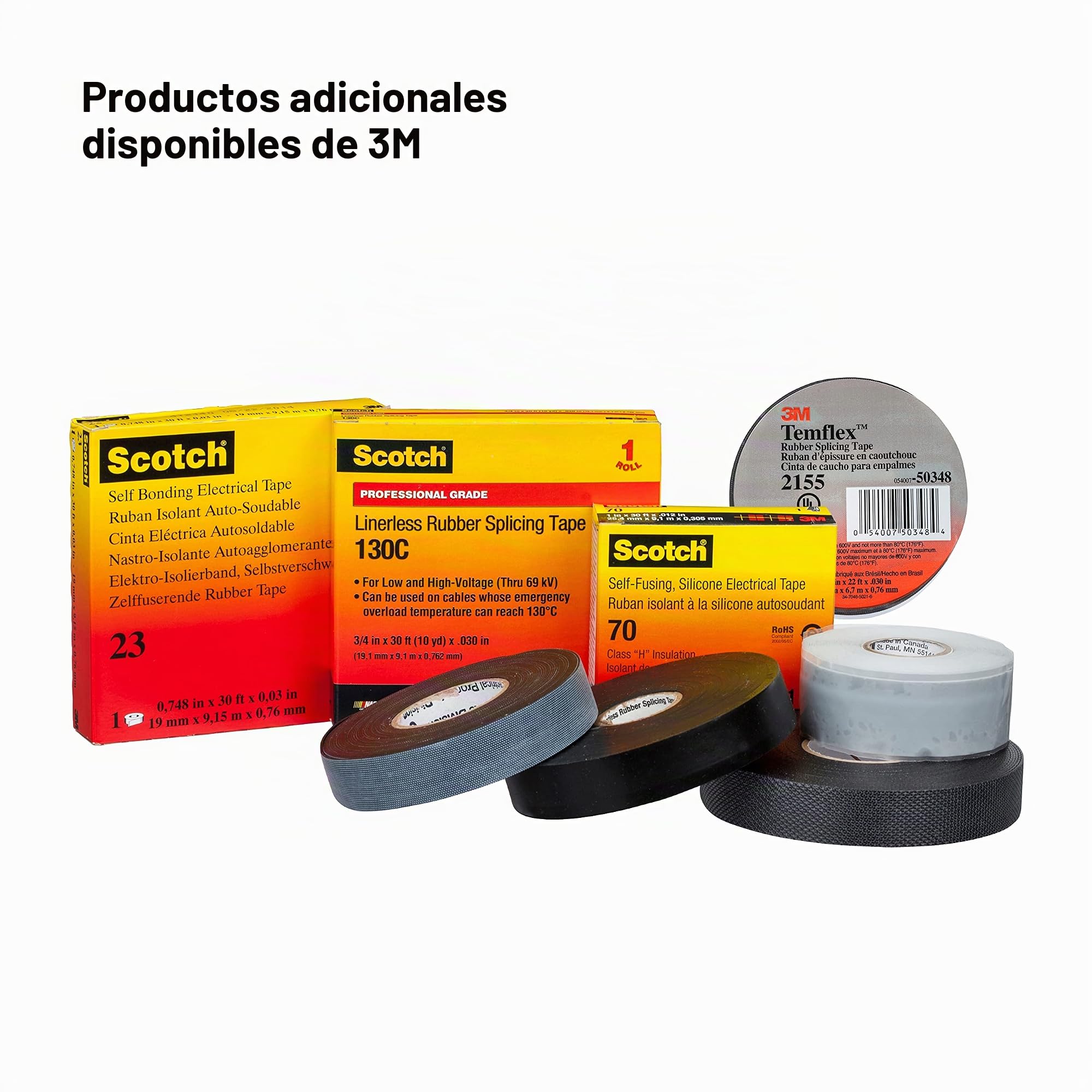 3M 80611438617 Scotch 70 Cinta Eléctrica de Silicona Autosoldable, 25 mm x 9 m, 1 Rollo, Gris