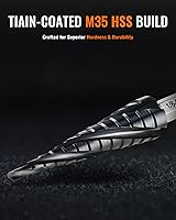 Vista 3 de ZELCAN Broca escalonada de cobalto M35 de 13 tamaños, broca de 1/8 a 1/2 pulgada de cuatro espirales para metal, broca escalonada HSS recubierta