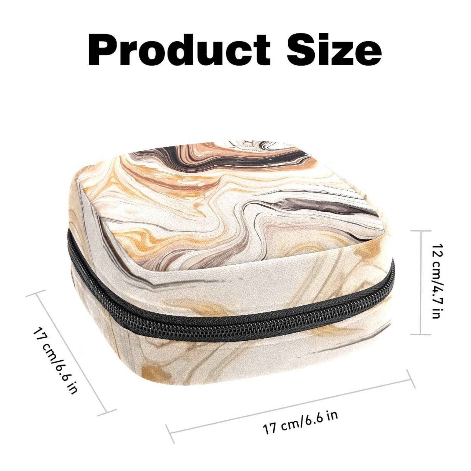 Portable Menstrual Pad Bags, Large Capacity Sanitary Napkin Storage Bag, First Period Kit for Girls Women, Zipper Nursing Pad Holder Abstract Pastel Marble Texture Pattern