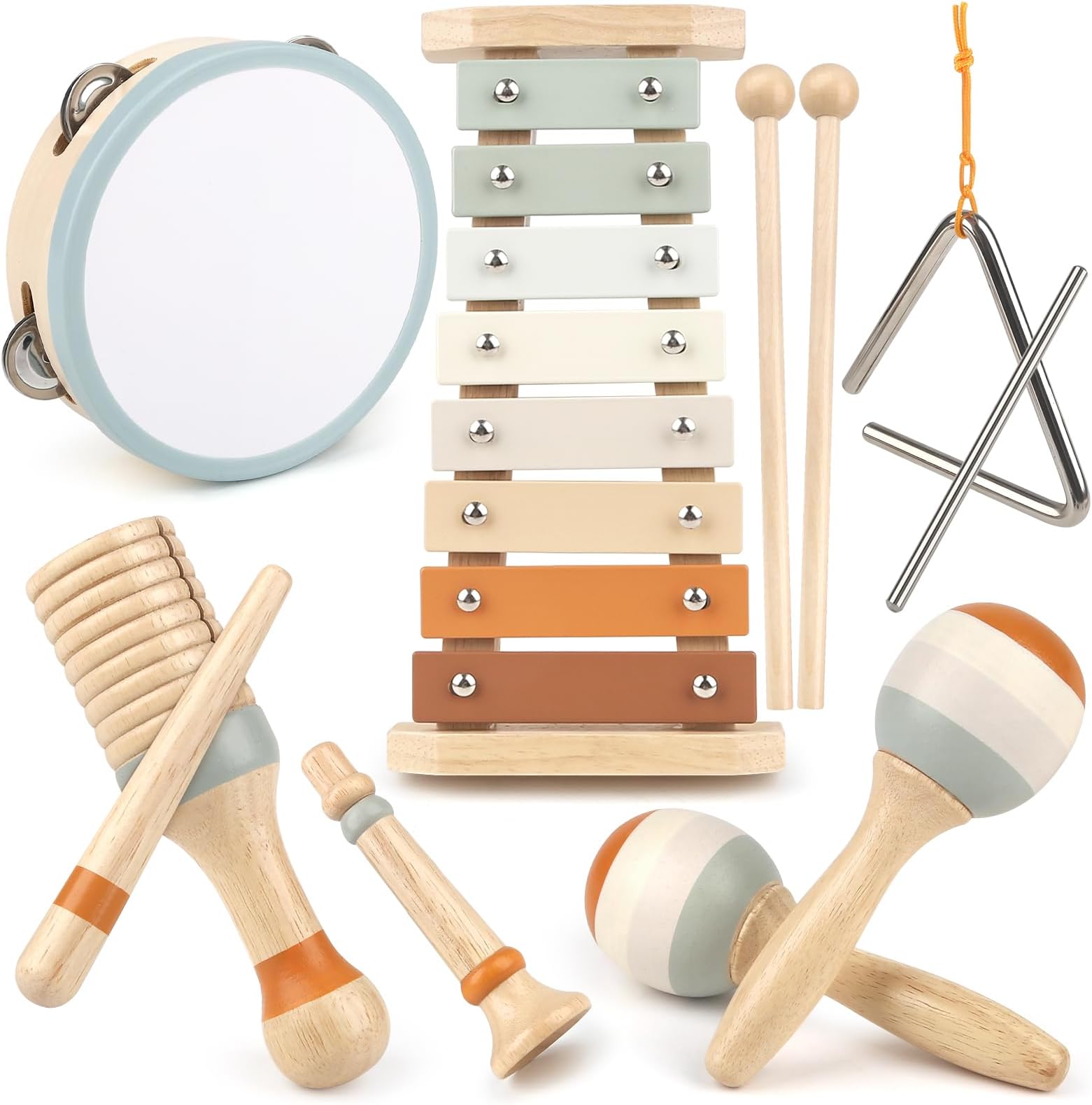 Kids Musical Instruments for Toddlers Wooden Toys Music Enlightenment Percussion Toys Xylophone Drum Sensory Toys for Baby Boy Girl Gift