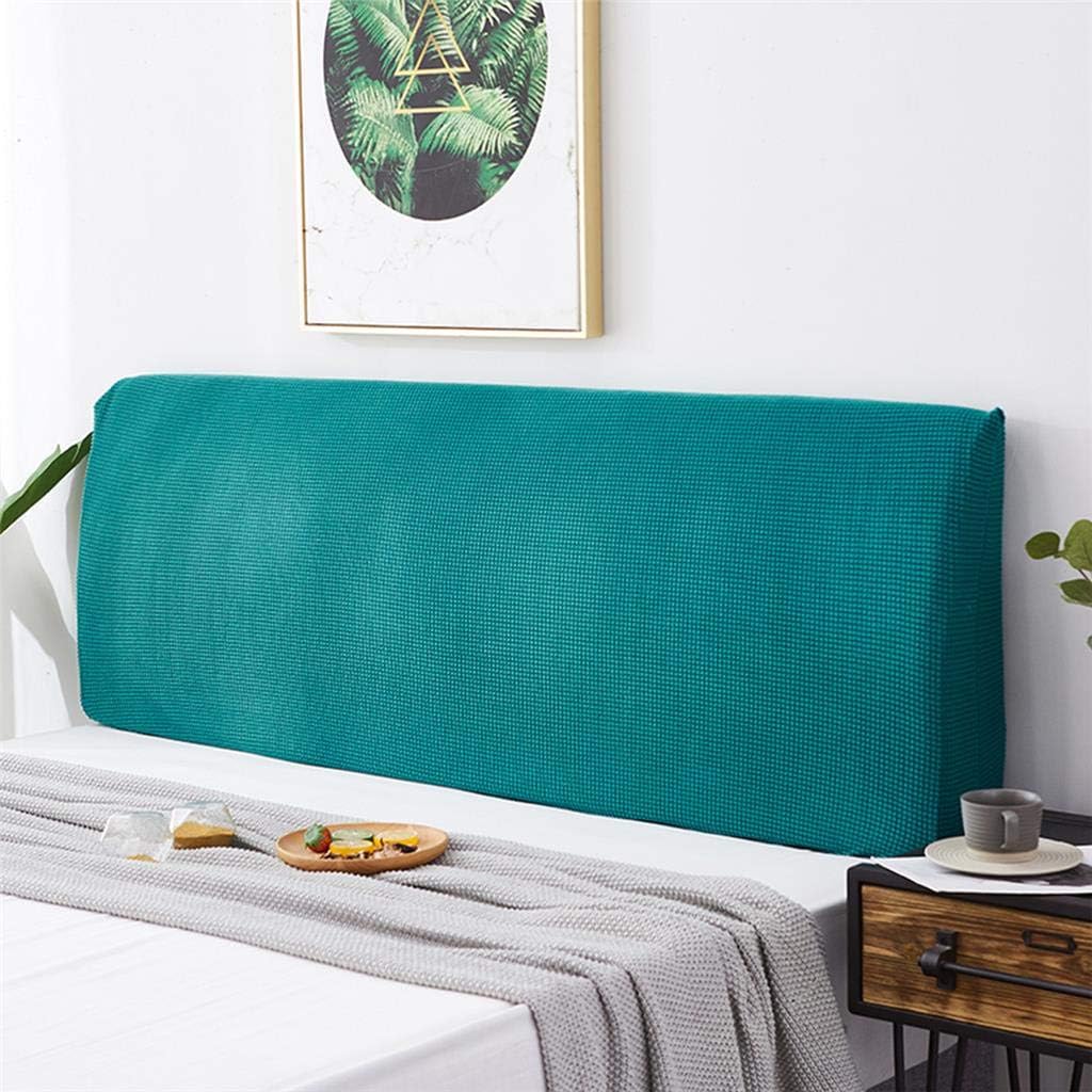 WOMACO Bed Headboard Slipcover Protector Stretch Solid Color Dustproof Cover for Bedroom Decor (Z Jacquard-Teal, Full (47"-55"))