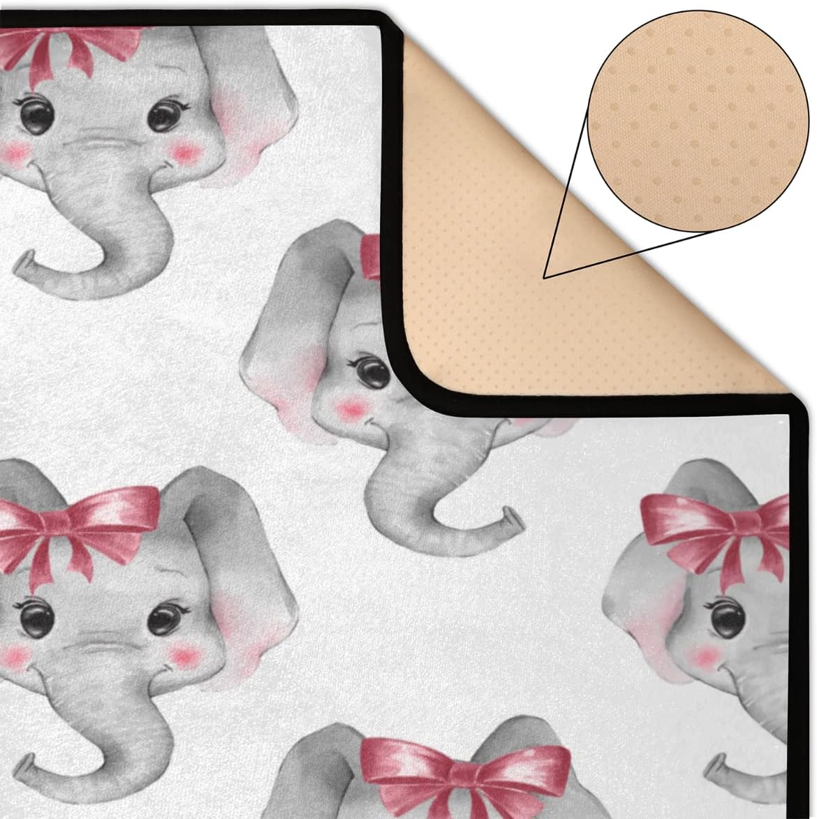 5 x 7 Pink Cartoon Elephant Super Soft Area Rug for Kids Baby Nursery, Rugs for Living Room, Fuzzy Rugs for Nursery