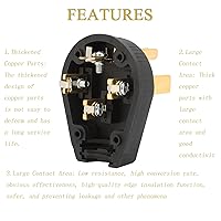 Vista 2 de Nema - Enchufe 14-30P de 125/250 voltios con 3 polos y 4 alambres de alta resistencia de grado industrial para secadora y rangos