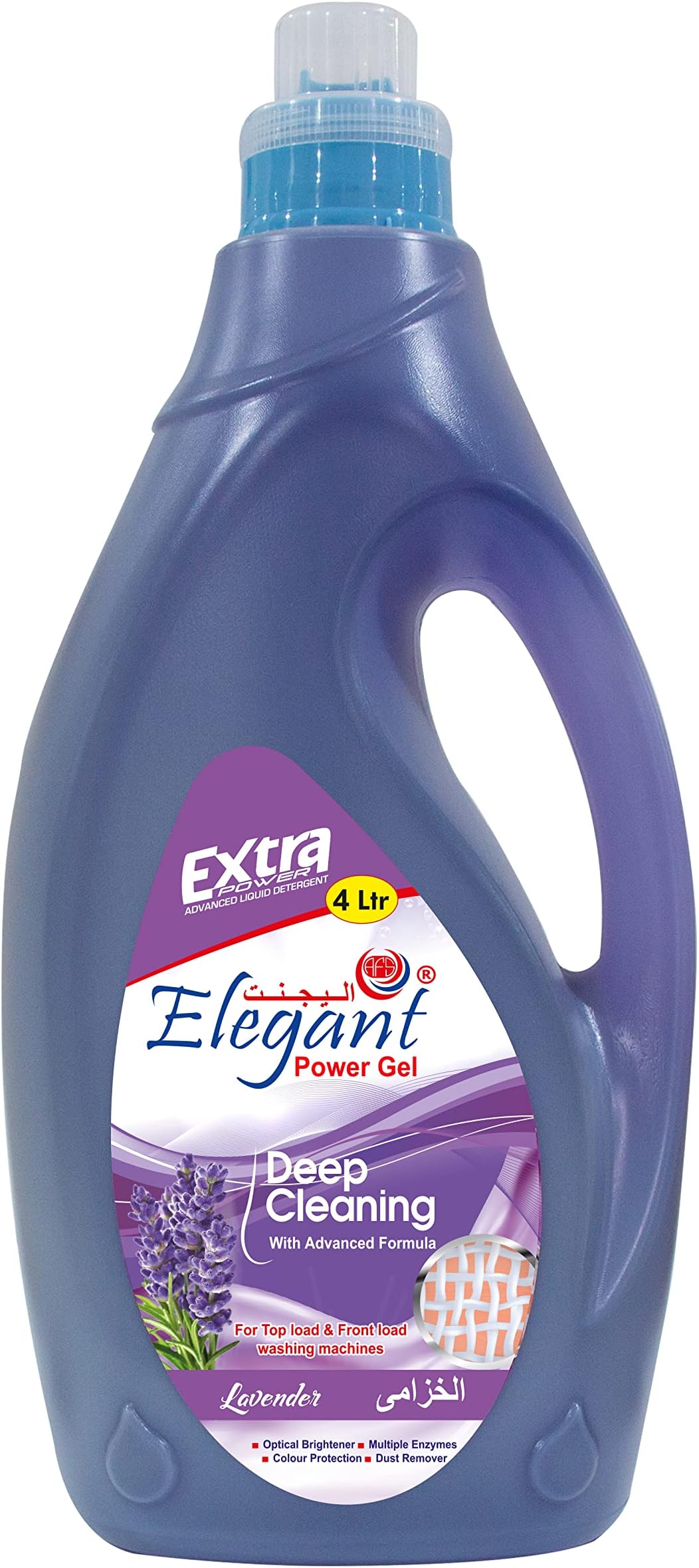 Elegant Deep Cleaning Power GEL – 4 Liter Liquid Laundry Detergent – LAVENDER – Powerful Cleaning with Concentrated Formula, Color Protection | CONCENTRATED For Washing