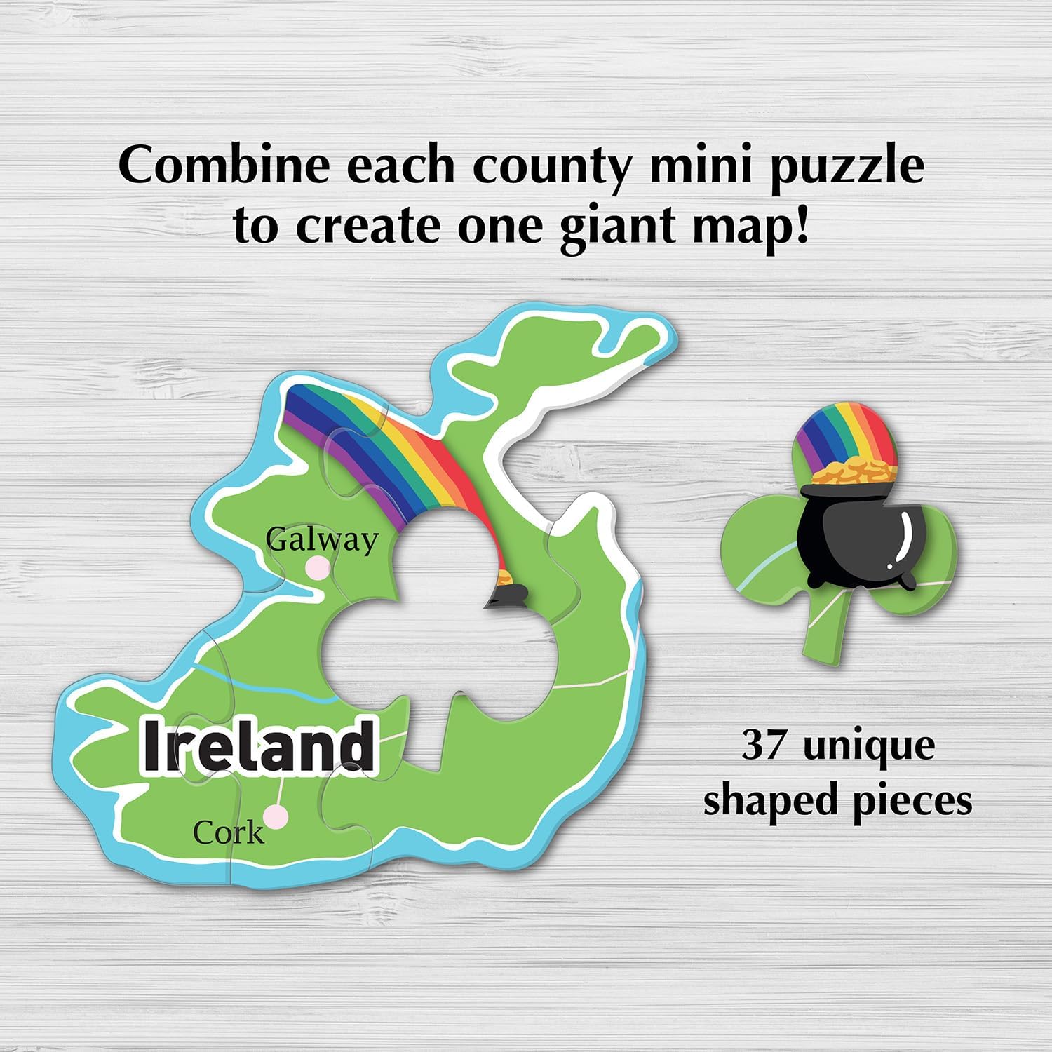 Re-marks Map of Europe Deluxe Jigsaw Puzzle with Whimsy Pieces - All Ages