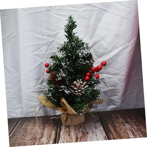 Miniatura 5 de NOLITOY Árbol de Navidad artificial, árbol de Navidad artificial, bayas rojas, decoración de fiesta de Navidad, decoración de escritorio, decoración