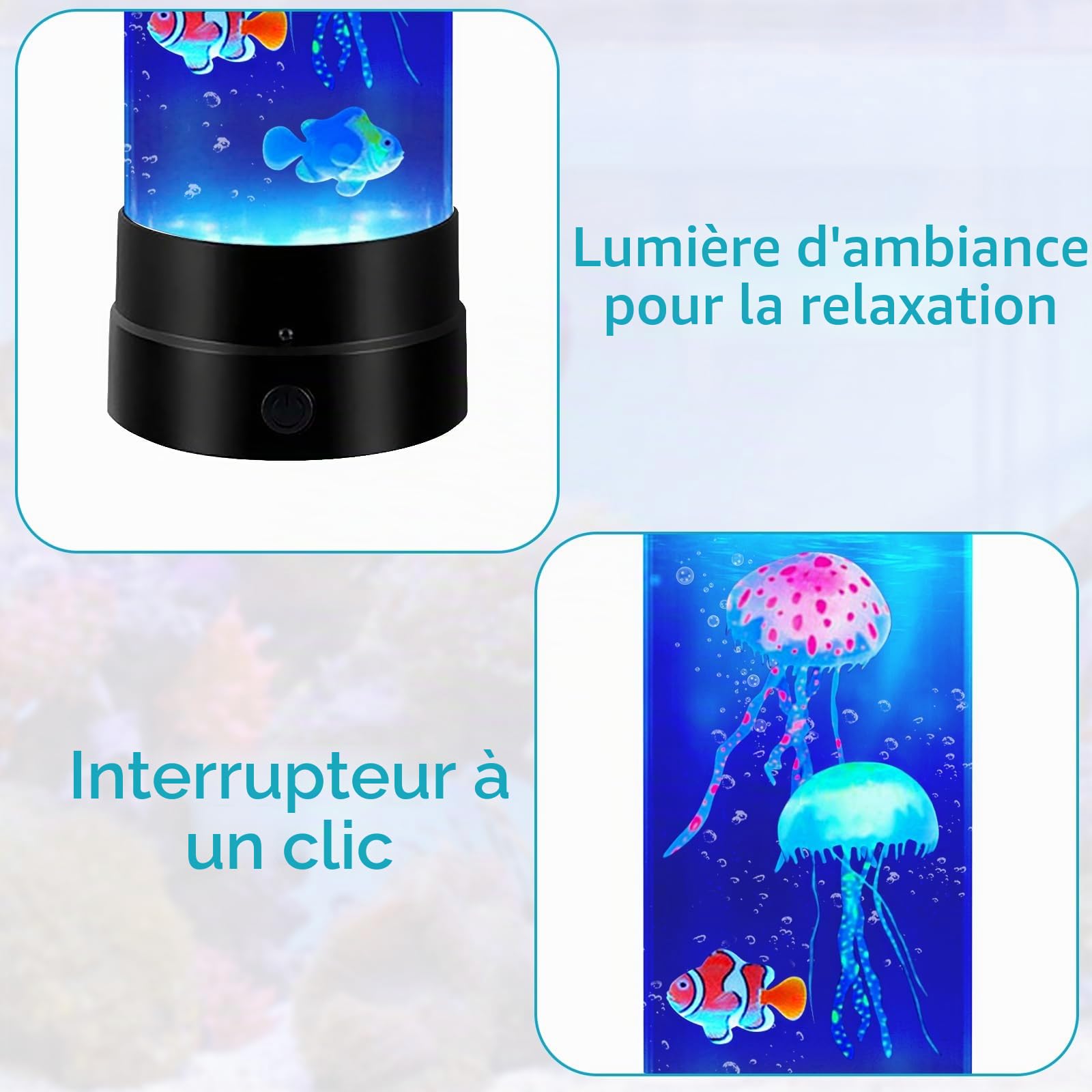 PORFOYO Lampe à lave méduses, ronde, méduses, avec 17 modes de changement de couleur, télécommande, lampe à lave pour lumière d'ambiance, veilleuse, décoration de la maison