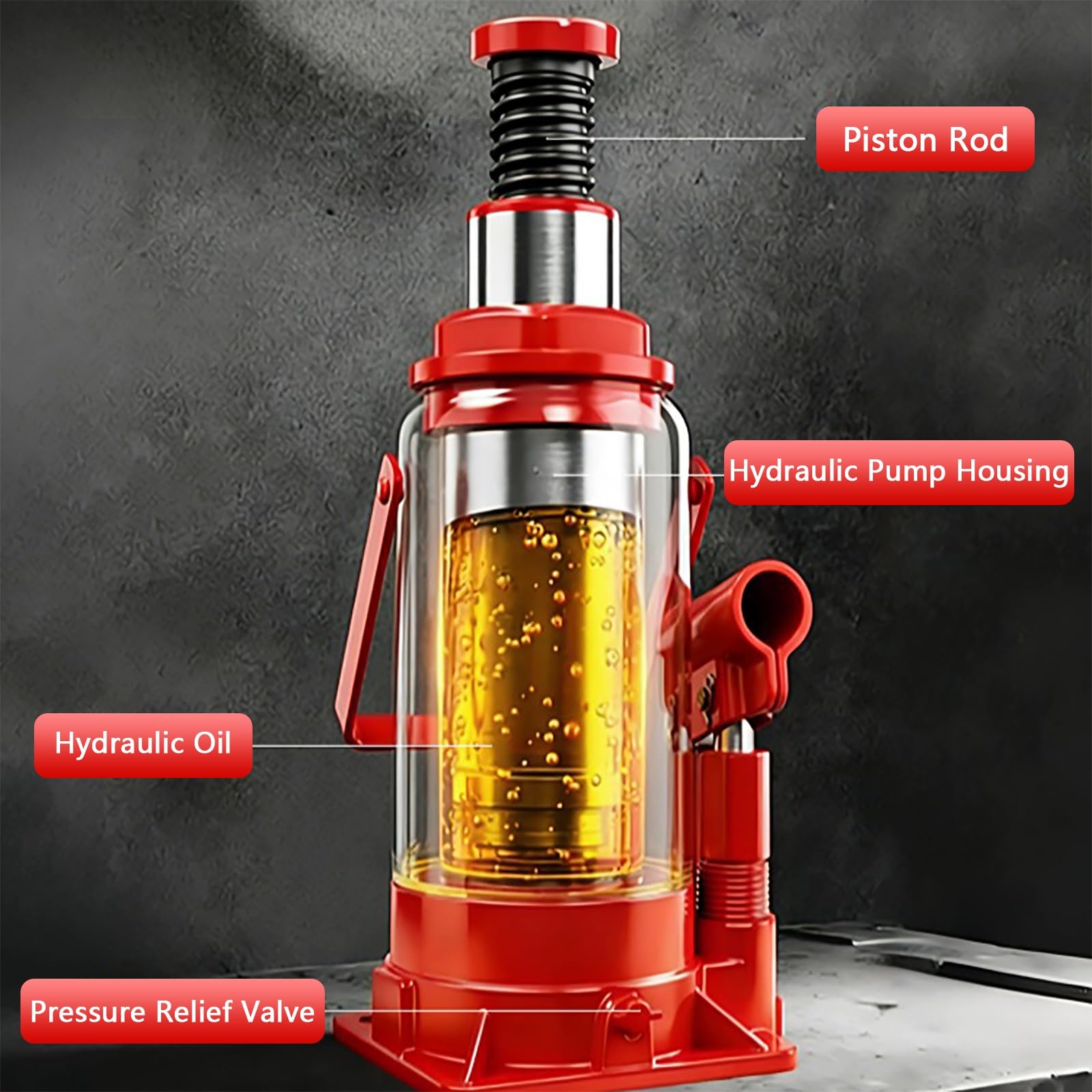 Gato Hidráulico Vertical para Coches, Gato de Botella Soldado de Perfil Bajo, Herramienta para Elevar Coches, Repararlos y Cambiar Neumáticos(2T)