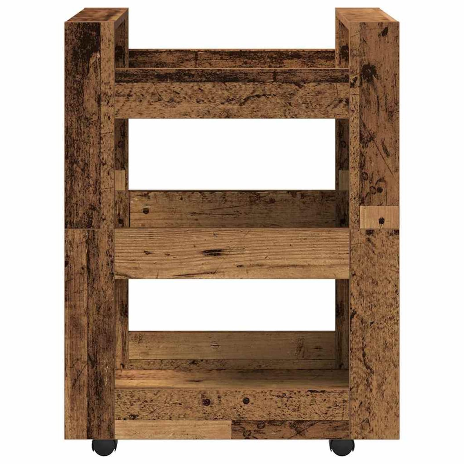 Geecher Carrello da Cucina, Mobile con Ruote, 60 x 45 x 80 cm, in Legno Multistrato Finitura Quercia, per Preparazione e Servizio in Cucina