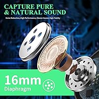 Vista 4 de GUHUS Kit de micrófono de condensador profesional, con soporte de brazo de brazo, filtro pop, montaje de choque, micrófono USB silencioso