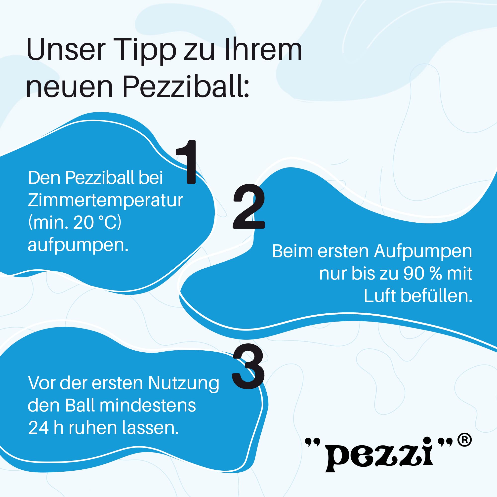 PEZZI Original Pezziball MAXAFE 75 cm mit Pumpe lightblue