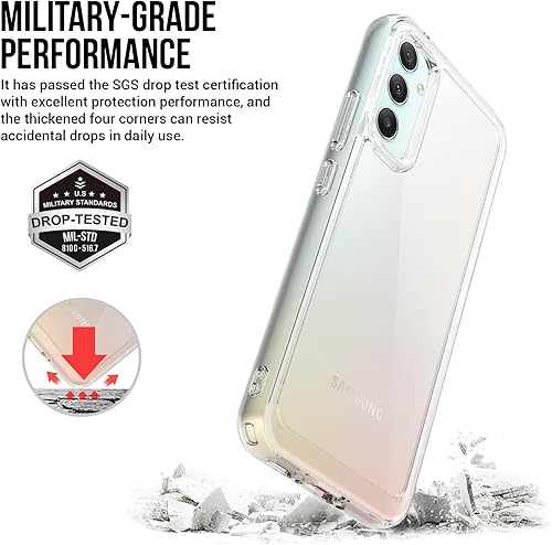 Miniatura 2 de Funda para Samsung A34 5G, Samsung Galaxy A34 5G, con protector de pantalla de vidrio templado, 4 bolsas de aire integradas, no amarillea, funda