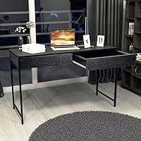 Vista 2 de ERGOMASTER Escritorio de oficina en casa, 44 pulgadas, negro