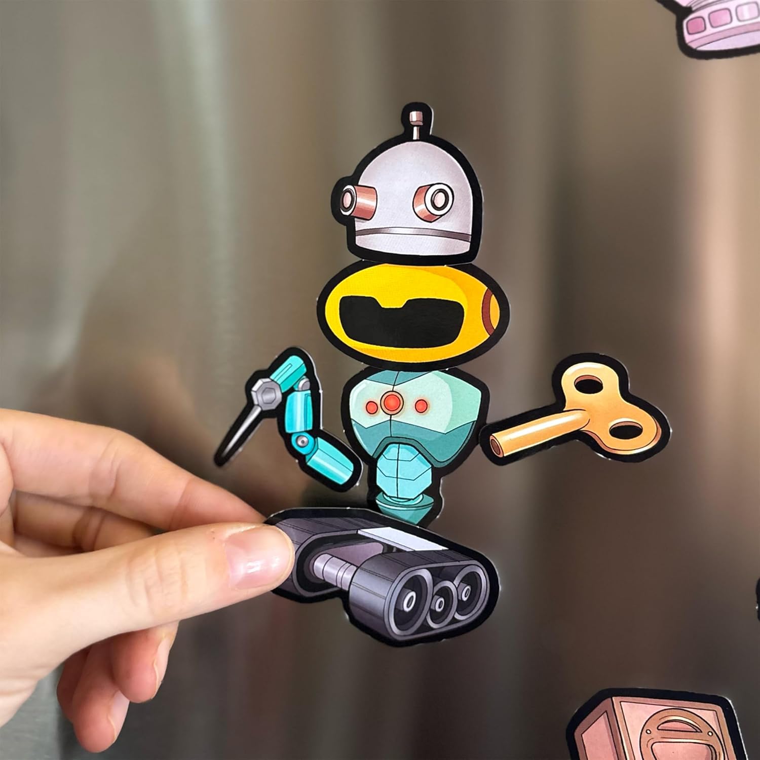 MAGNOMATIC Robot Construction Kit - Funny Fridge Magnet Creature Creation Kit