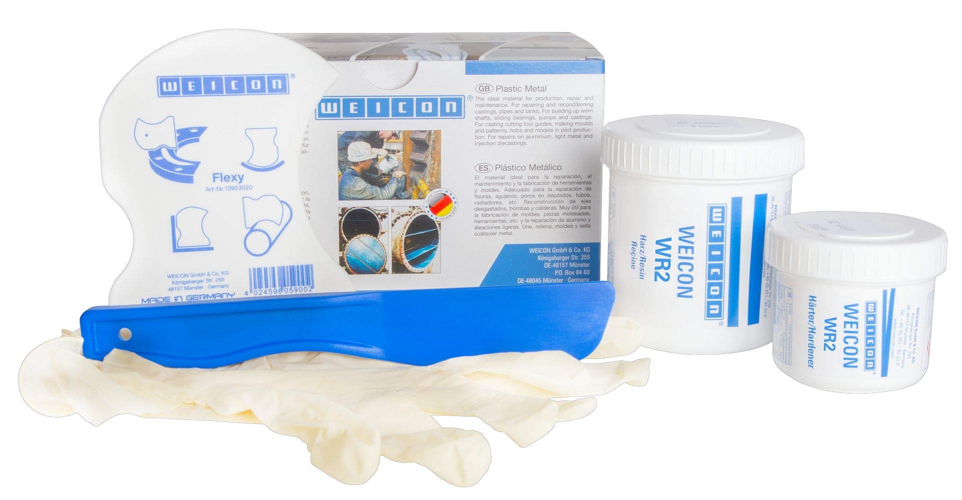 Weicon WR2 Epoksi Reçine Plastik Çelik | 200 g | Yüksek aşınma ile metal için