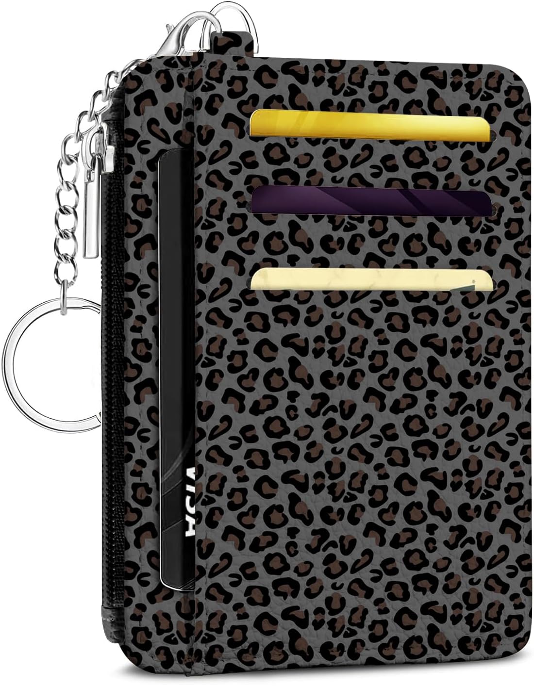 Black and White Checkered Pattern Credit Card Holder Small Wallet for Women, Slim RFID Wallet Front Pocket with Zipper Coin Pocket, Travel Thin Card Case with ID Window