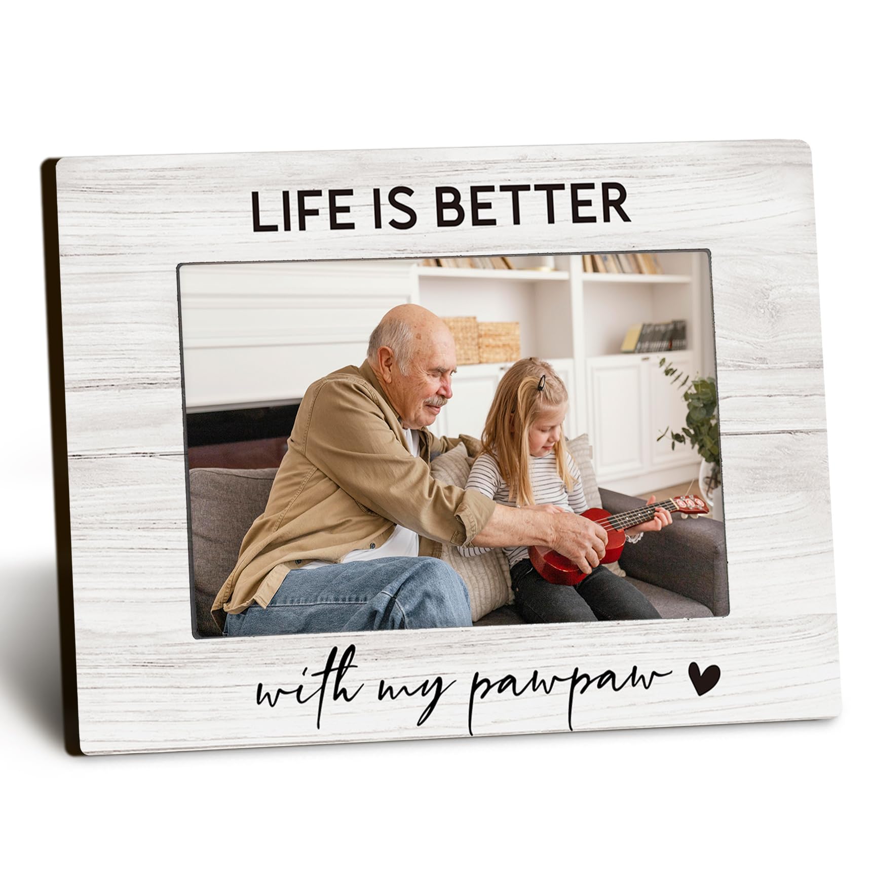 Pawpaw 4x6 Picture Frame, Grandkids Photo Frame, PawpawGifts for Grandpa, Gifts for Pawpaws Fathers Day from Grandchildren, Life Is Better with My Pawpaw Picture Photo Frames for Desk Decor