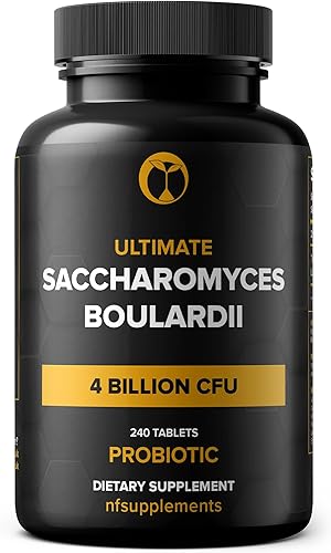 Saccharomyces Boulardii Suplemento probiótico 30 mil millones de CFU 240 tabletas probióticos para hombres y mujeres apoya la salud digestiva e